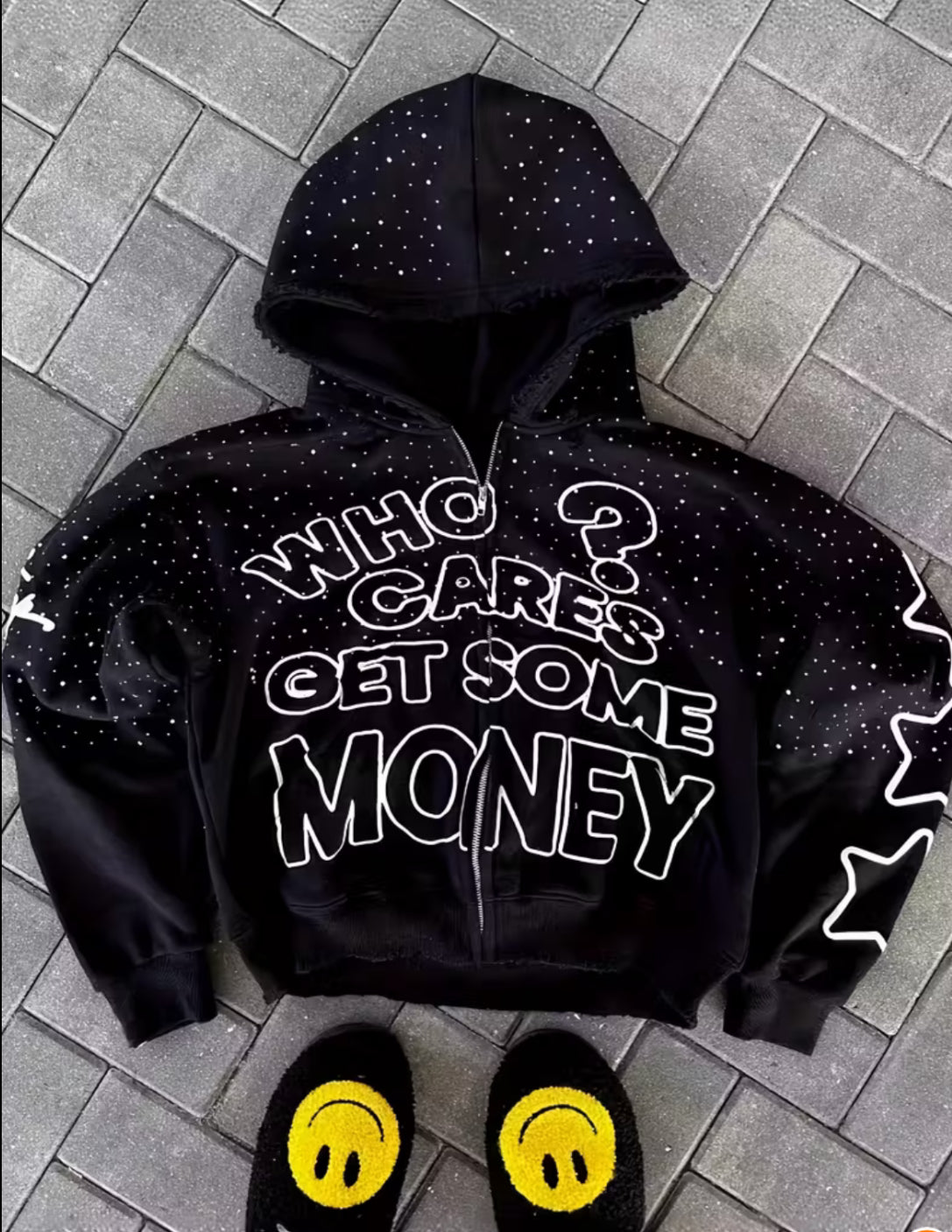 Zip Jacket Bold Letter Embroidery Design Hoodie for Casual Attire