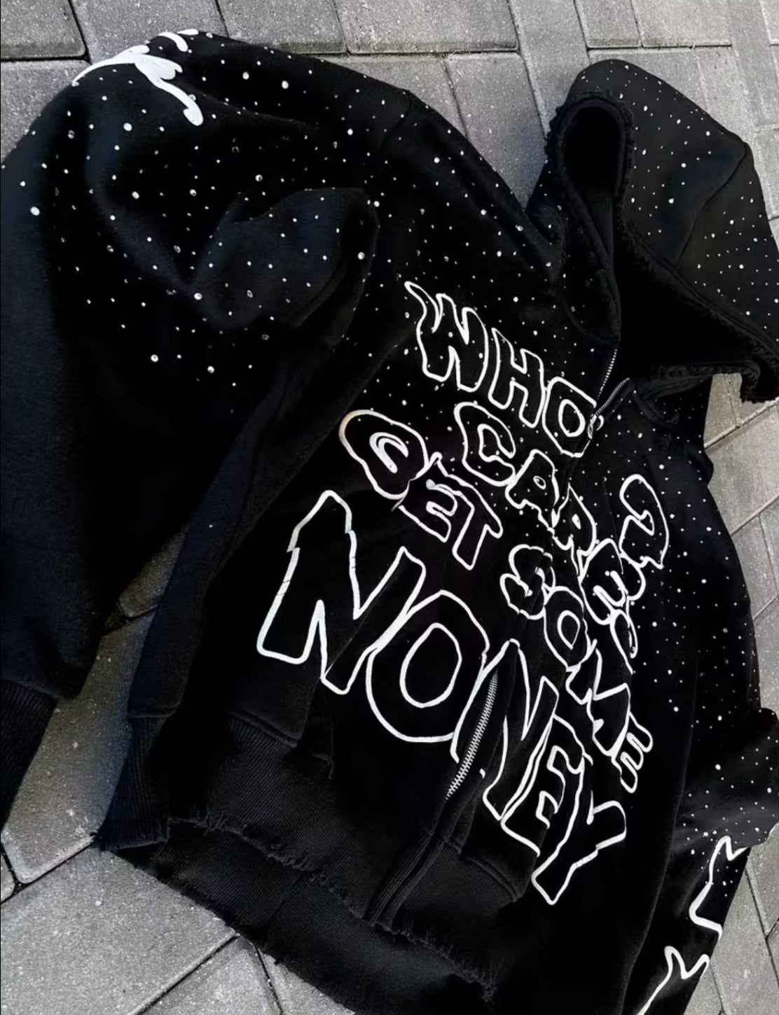 Zip Jacket Bold Letter Embroidery Design Hoodie for Casual Attire