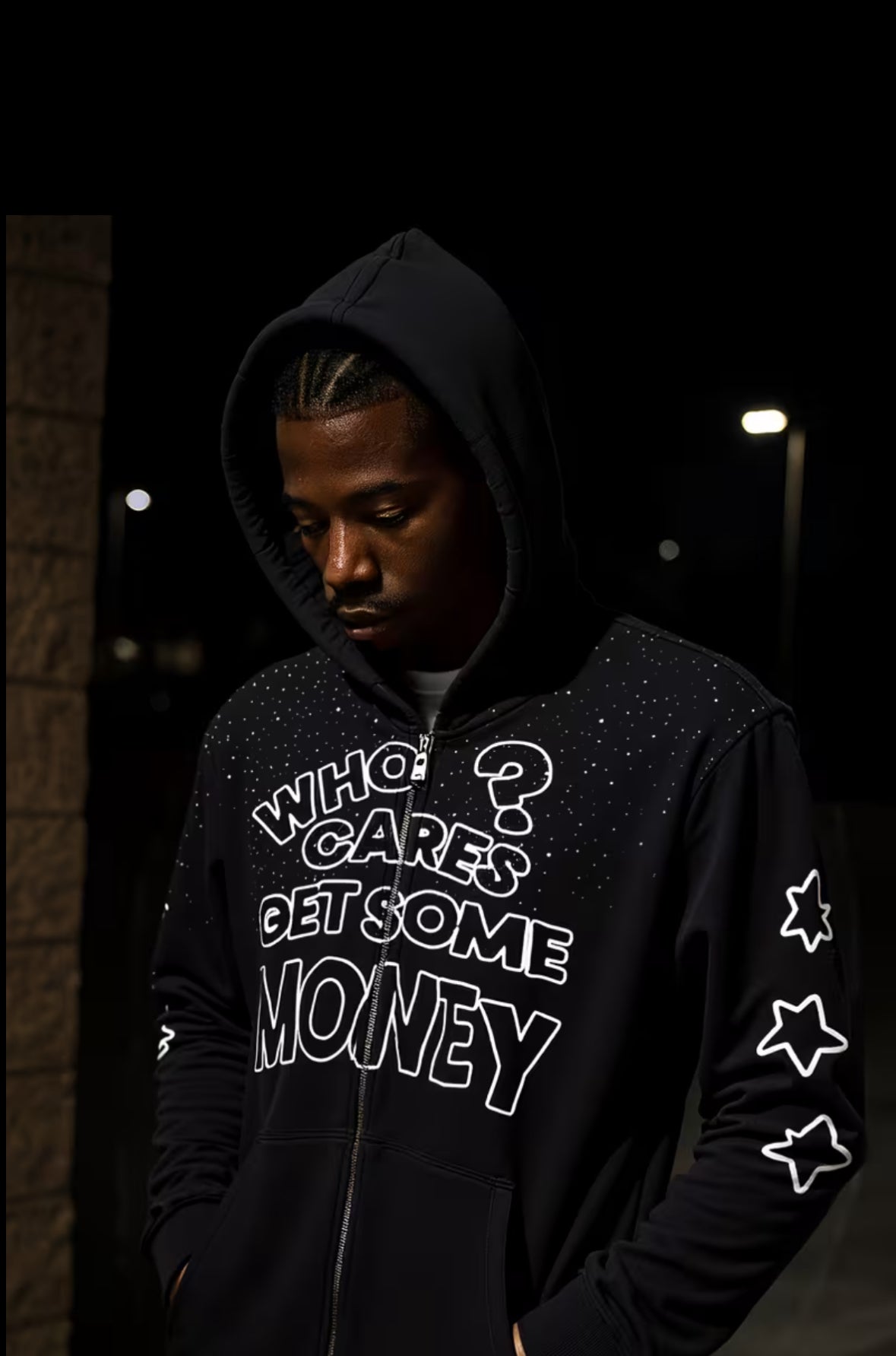 Zip Jacket Bold Letter Embroidery Design Hoodie for Casual Attire