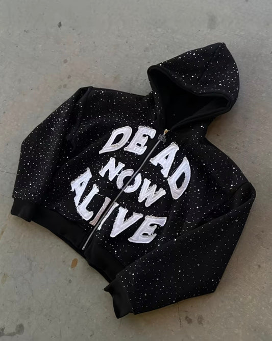 "DEAD OR ALIVE" GRAPHIC HOODIE